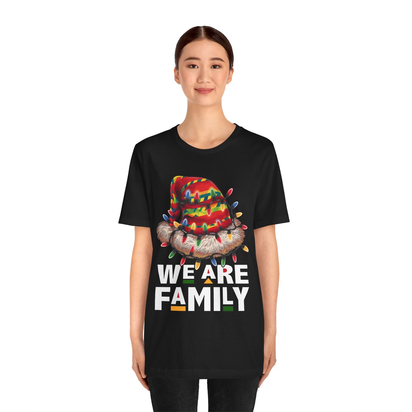 We Are Family Black Christmas Shirt – Afrocentric Matching Holiday Melanin Tee