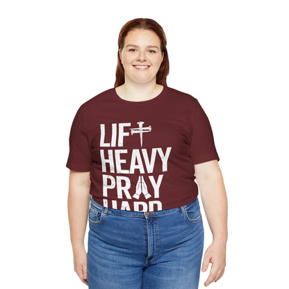 Lift Heavy Pray Hard Cross Nails Trendy Christ Gym Vintage T-Shirt