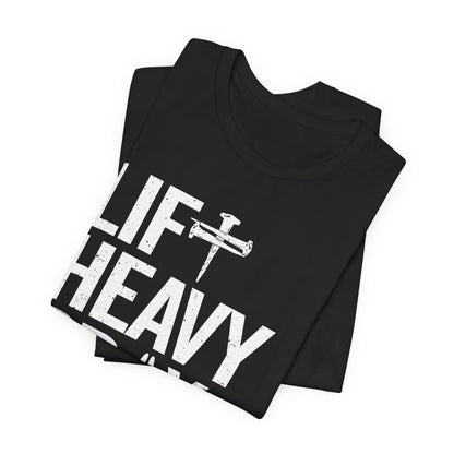 Lift Heavy Pray Hard Cross Nails Trendy Christ Gym Vintage T-Shirt