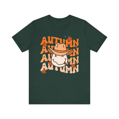 Retro Groovy Fall Shirt – Vintage 70s Smile Face Pumpkin Halloween Tee