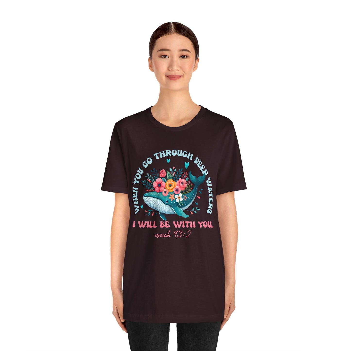 When You Go Through Deep Waters Shirt – Isaiah 43:2 Groovy Christian Faith Tee