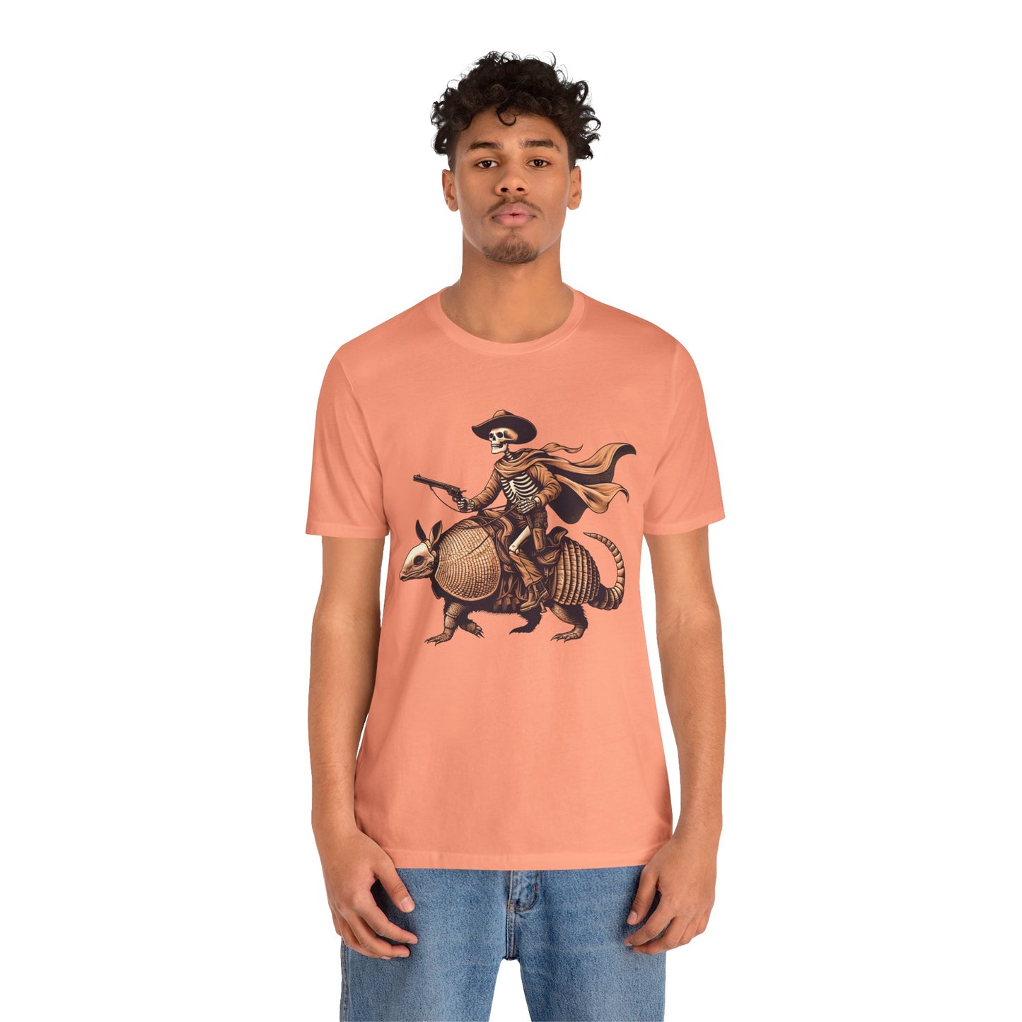 Cowboy Skeleton Riding Armadillo Shirt – Howdy Western Texas Rodeo Tee