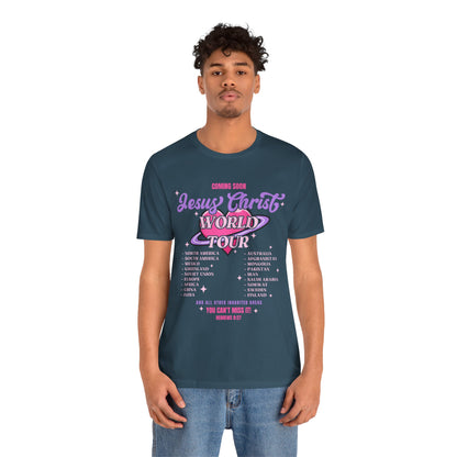 Jesus Christ World Tour Shirt – End Times Inspired Christian Coming Soon Tee