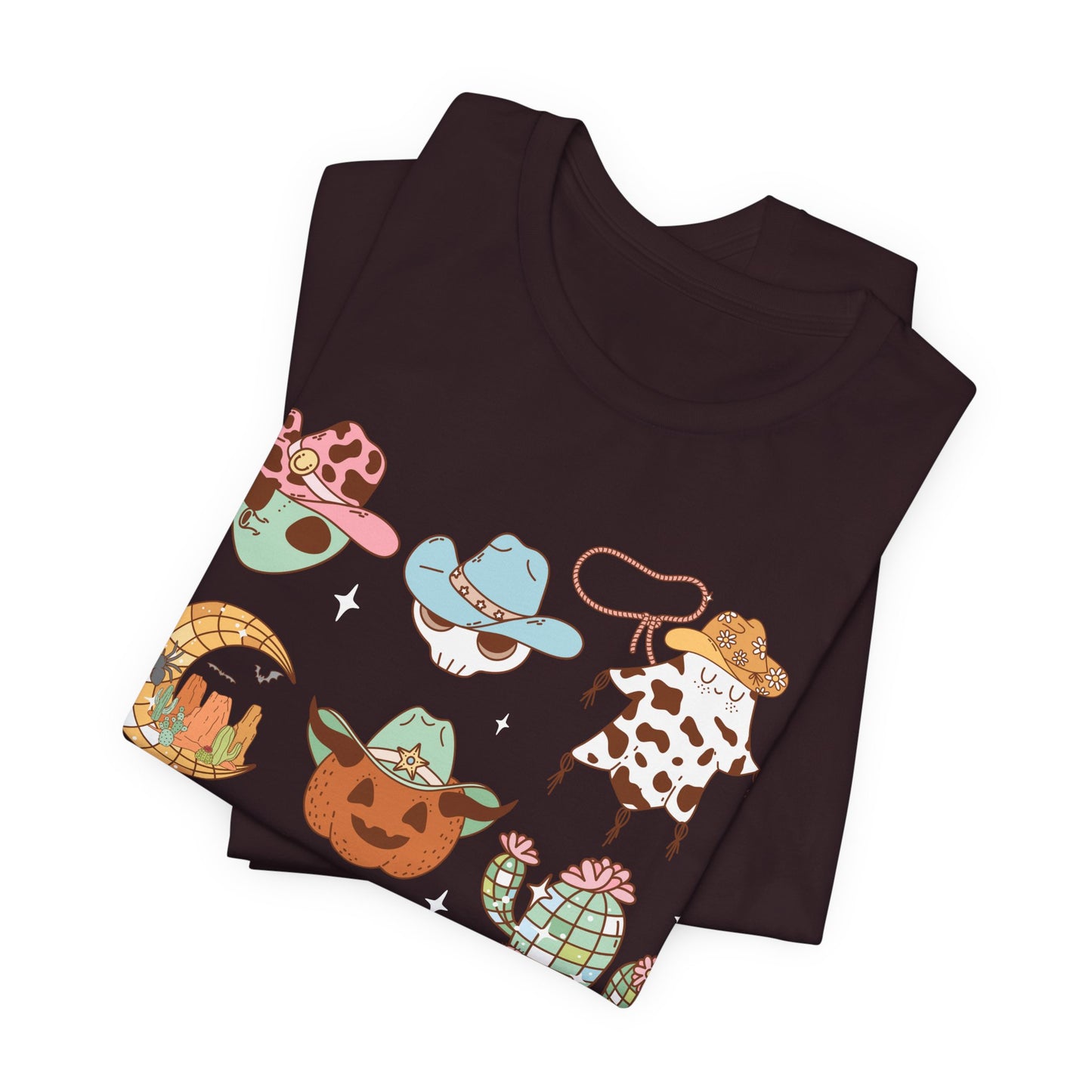 Western Halloween Cowboy Alien Rodeo Skull Spooky Ghost Kids T-Shirt