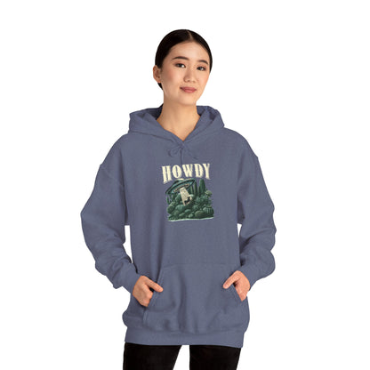 Howdy Cow Abduction Hoodie – Western UFO Rodeo Cactus Desert Texas Pullover