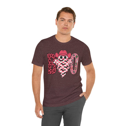 Pink BOO Shirt – Western Ghost Cowgirl Hat Halloween Tee