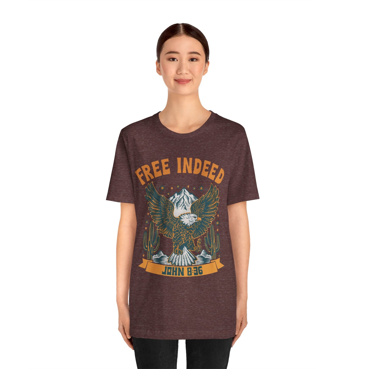 Free Indeed Shirt – Vintage John 8:36 Christian Eagle Bible Prayer Tee