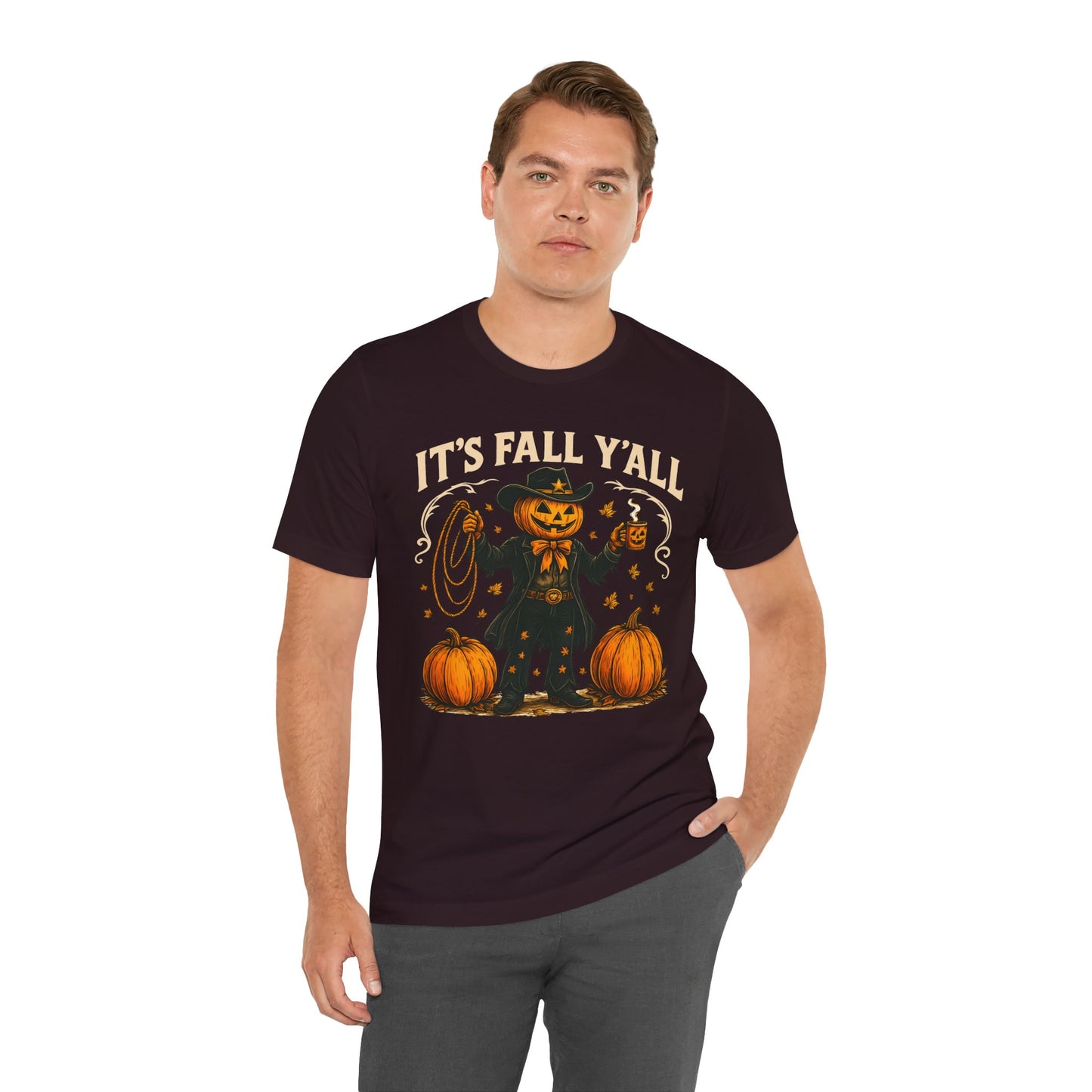 It’s Fall Y’all Shirt – Funny Pumpkin Cowboy Western Halloween Rodeo Tee