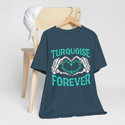 Western Turquoise Forever Shirt – Gemstone Skeleton Hand Heart Rodeo Tee