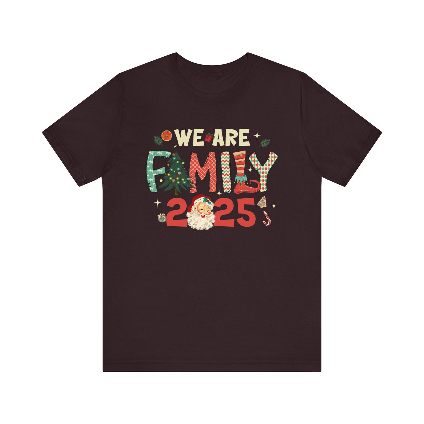 Vintage We Are Family Christmas Shirt – Retro Santa & Tree Matching Holiday Tee