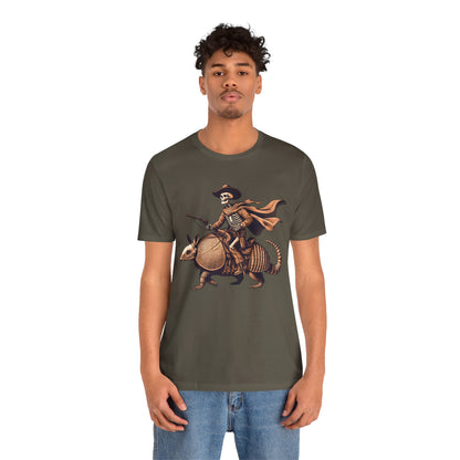 Cowboy Skeleton Riding Armadillo Shirt – Howdy Western Texas Rodeo Tee
