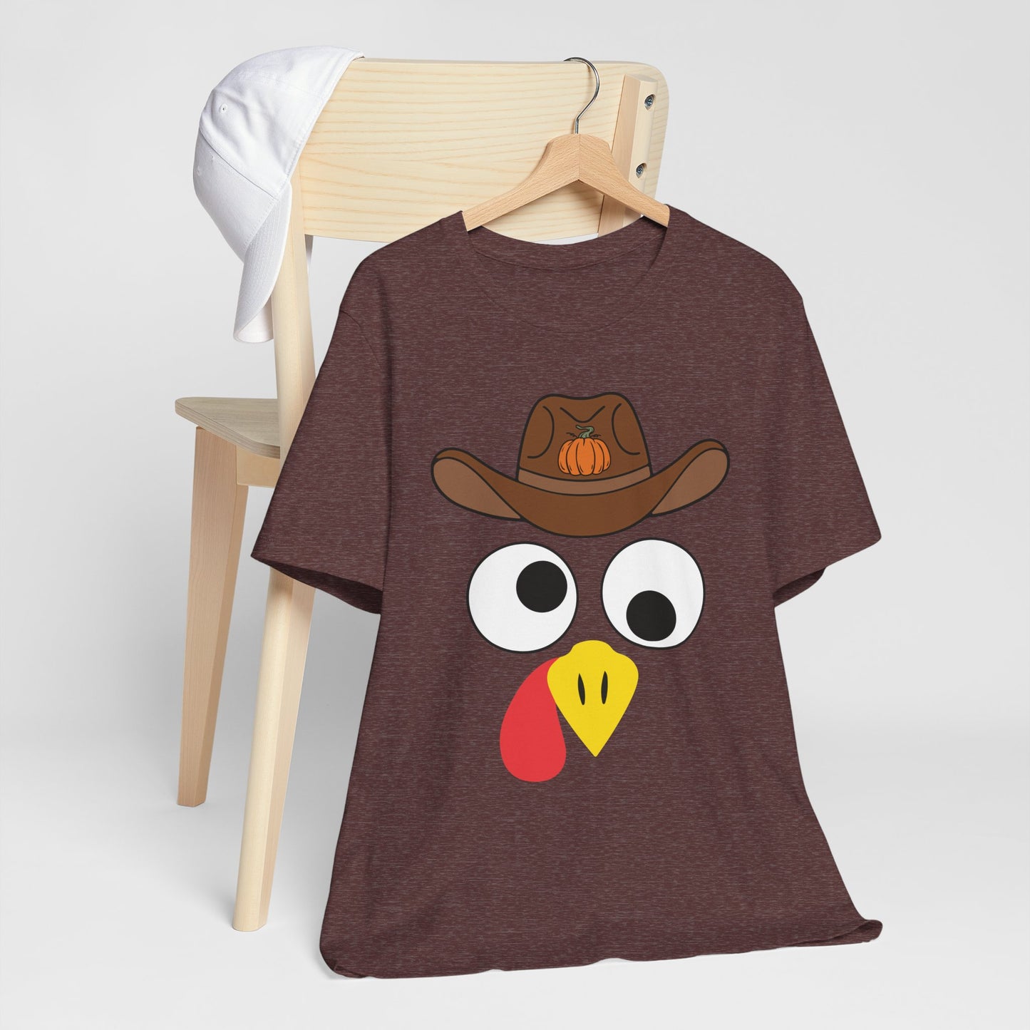 Thanksgiving Couples Turkey Face Shirt – Funny Cowboy & Cowgirl Matching Tee