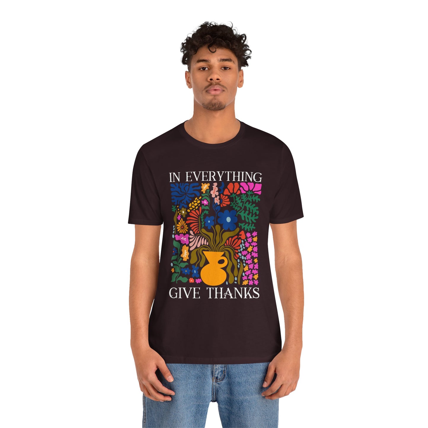 In Everything Give Thanks Shirt – Christian Boho Floral 1 Thessalonians 5:18 Tee