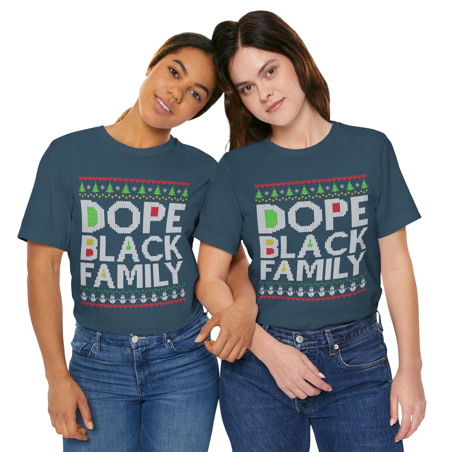 Dope Black Family Ugly Christmas Sweater – Afrocentric Holiday Shirt, Funny Matching Christmas Tee for Proud Black Families