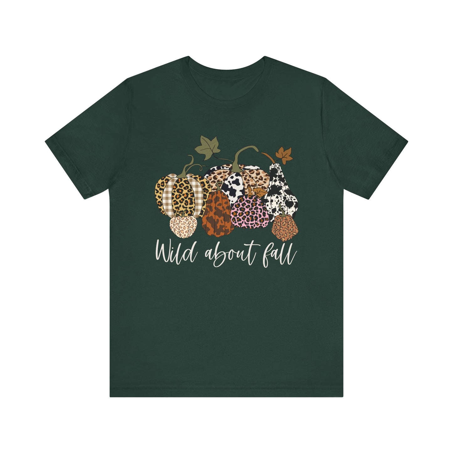 Wild About Fall Shirt – Pumpkin Leopard Plaid Autumn Thanksgiving Tee