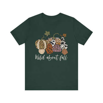 Wild About Fall Shirt – Pumpkin Leopard Plaid Autumn Thanksgiving Tee