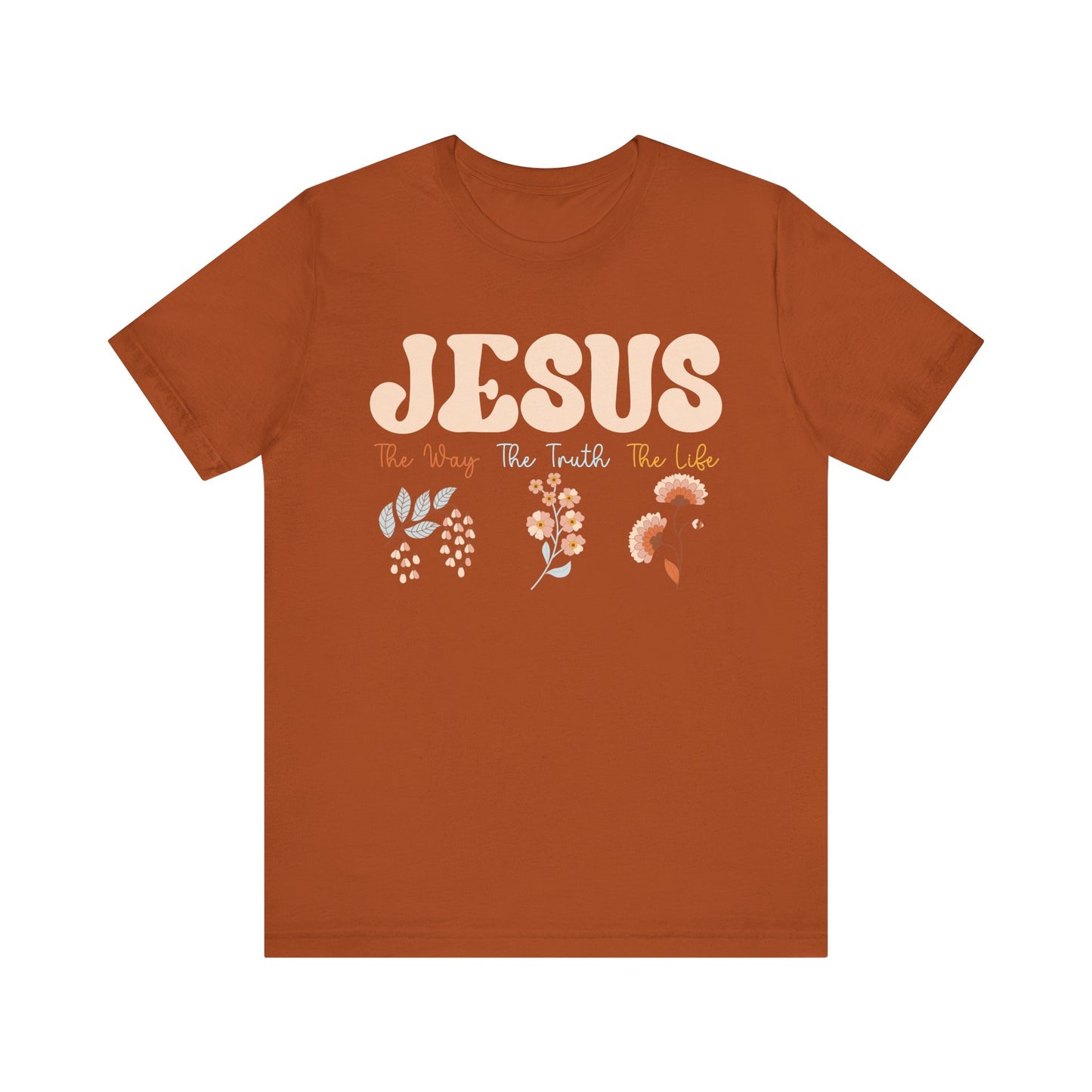 Jesus The Way The Truth The Life Shirt – Groovy Floral John 14:6 Christian Tee