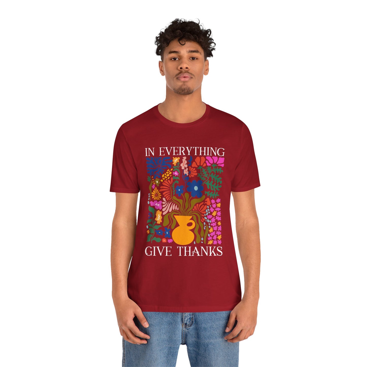 In Everything Give Thanks Shirt – Christian Boho Floral 1 Thessalonians 5:18 Tee