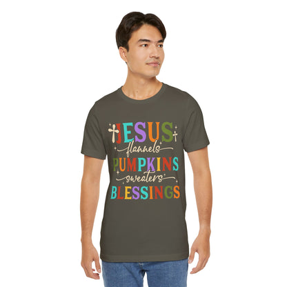 Jesus Flannels Pumpkins & Blessings Shirt – Christian Fall Thanksgiving Tee