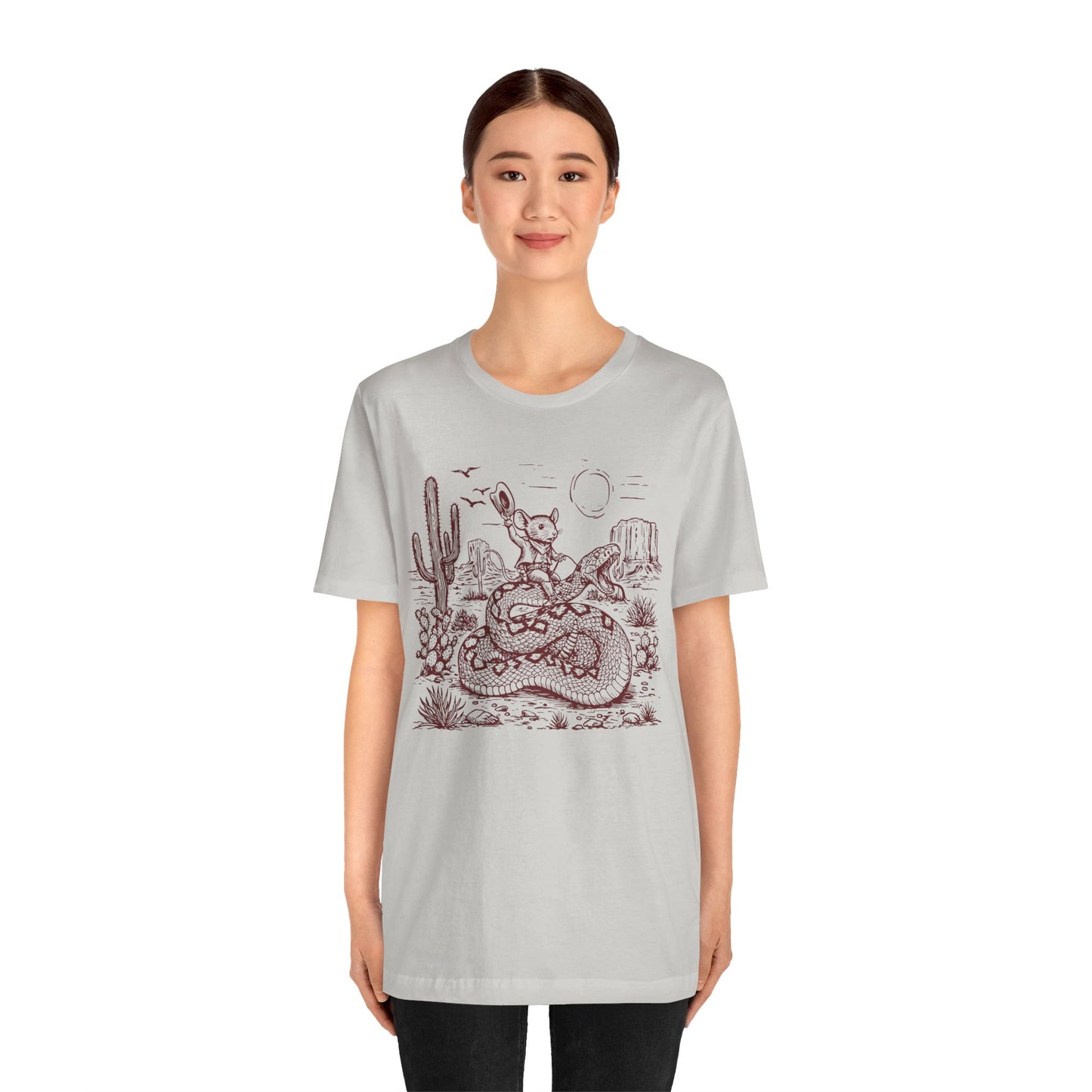 Cowboy Mouse Riding Rattlesnake Shirt – Funny Wild West Rodeo Tee