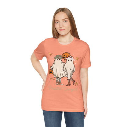 Ghostal Coastal Cowgirl T-Shirt, Western Ghost Halloween Tee, Spooky Cute Rodeo Shirt