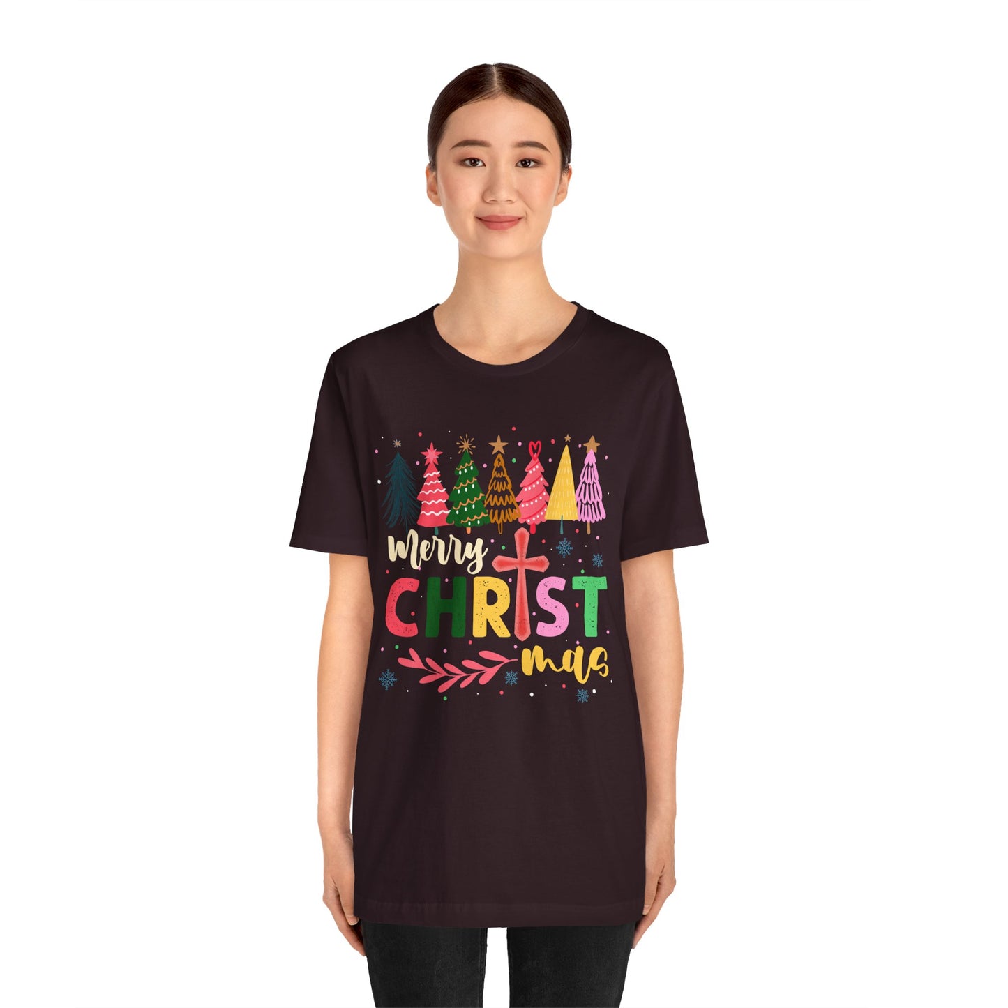 Retro Rustic Merry Christmas Shirt – Christian Cross Jesus Faith Holiday Tee