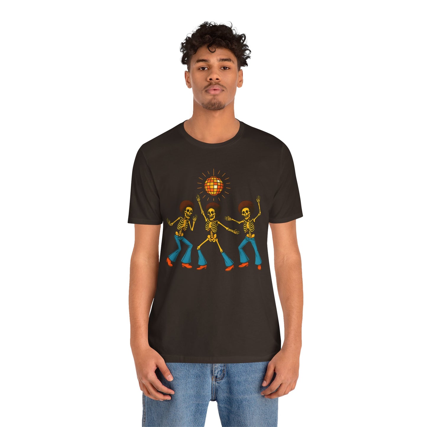 Disco Skeletons Dancing Shirt – Funny Retro 70s Halloween Party Tee