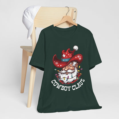 Cowboy Claus Shirt – Western Santa Hat Funny Cowboy Christmas Holiday Tee