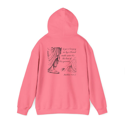 Hem of His Garment Hoodie – Matthew Bible Verse Christian Faith Pullover