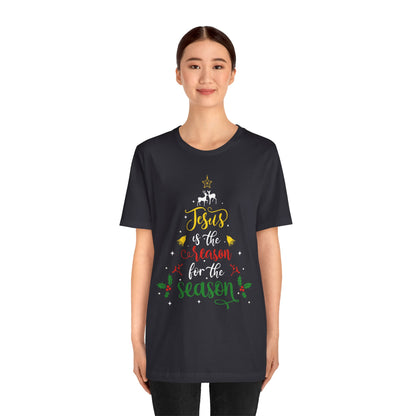 Jesus Is the Reason for the Season Shirt – Christian Christmas Tree Faith Tee