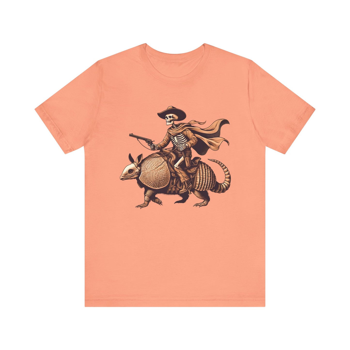 Cowboy Skeleton Riding Armadillo Shirt – Howdy Western Texas Rodeo Tee