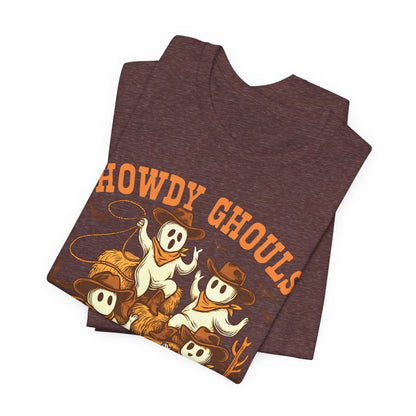 Howdy Ghouls Shirt – Cute Ghost Cowboy Halloween Tee, Western Rodeo Texas Fall Outfit