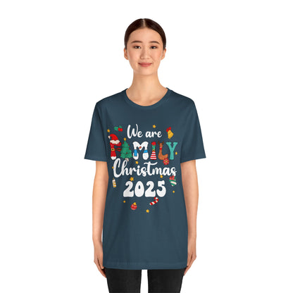 We Are Family Christmas 2025 Shirt – Groovy Snowman & Xmas Tree Matching Tee