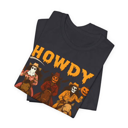 Howdy Halloween Shirt – Spooky Western Skeleton Cowboy Riders Tee, Funny Rodeo Fall Outfit