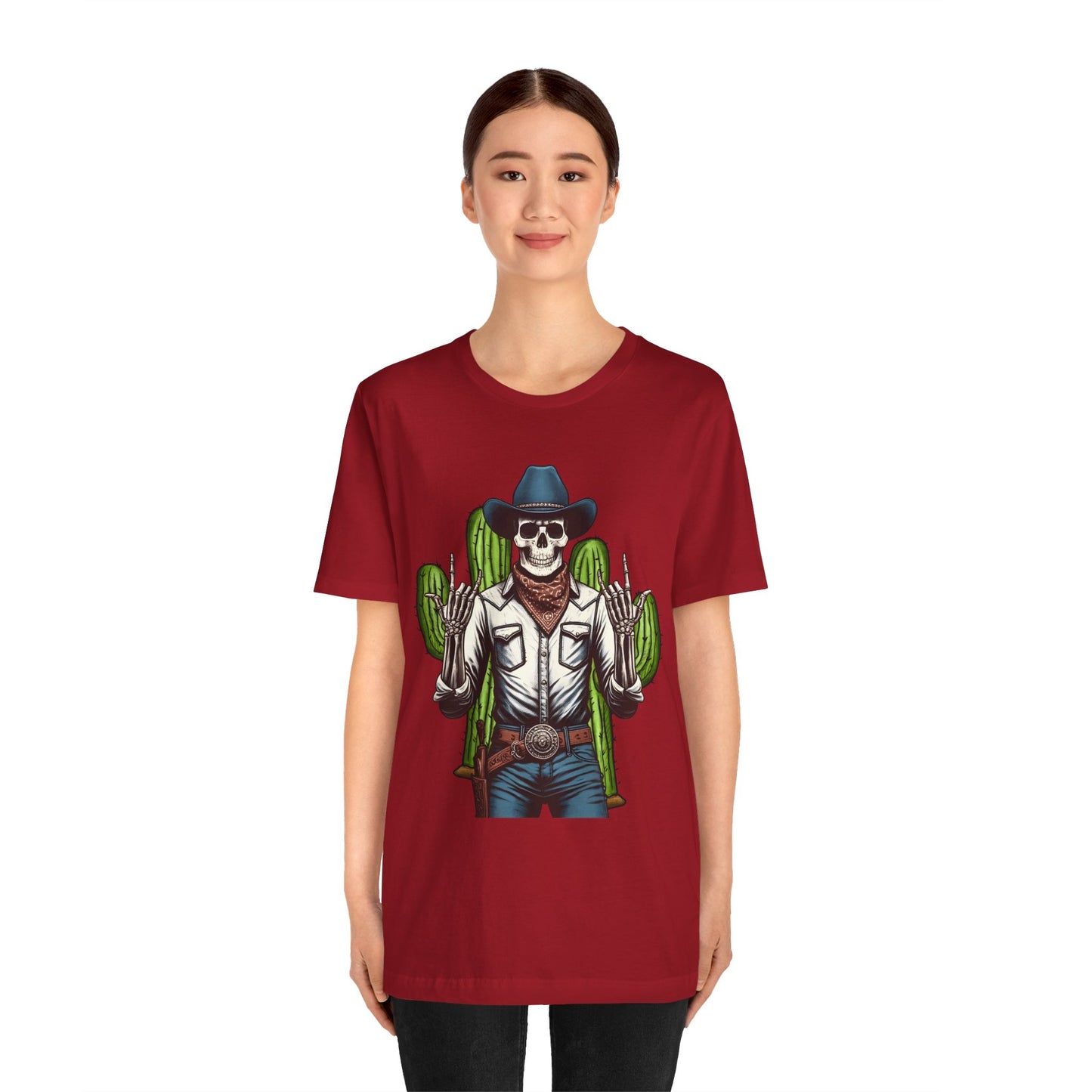 Skeleton Cowboy Howdy Shirt – Rock Hand Skull Western Rodeo Texas Tee