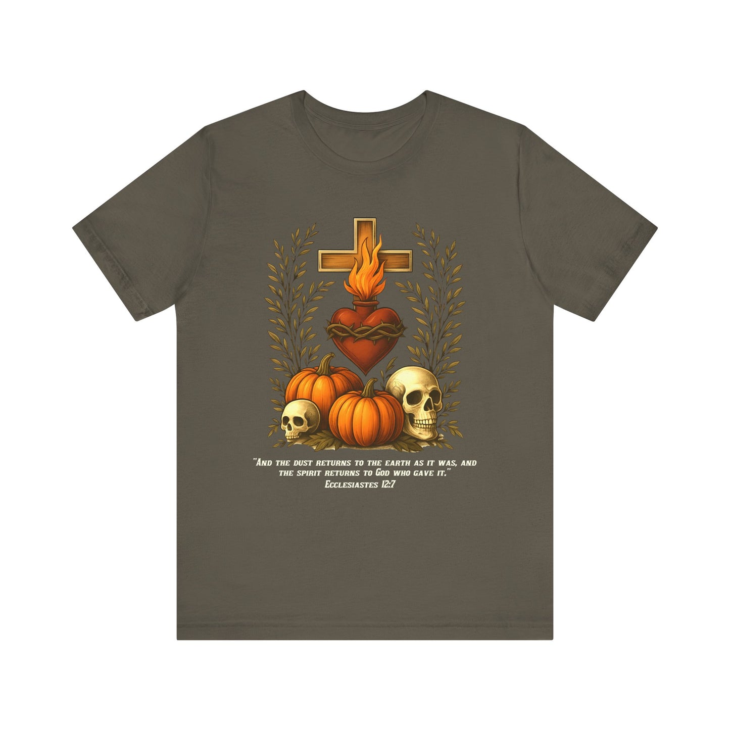 Sacred Heart Halloween Shirt – Jesus Skulls Pumpkins Christian Cross Tee