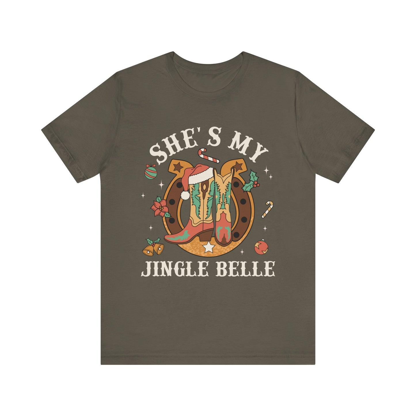 She’s My Jingle Bell Shirt – Cute Western Cowboy Cowgirl Matching Christmas Tee