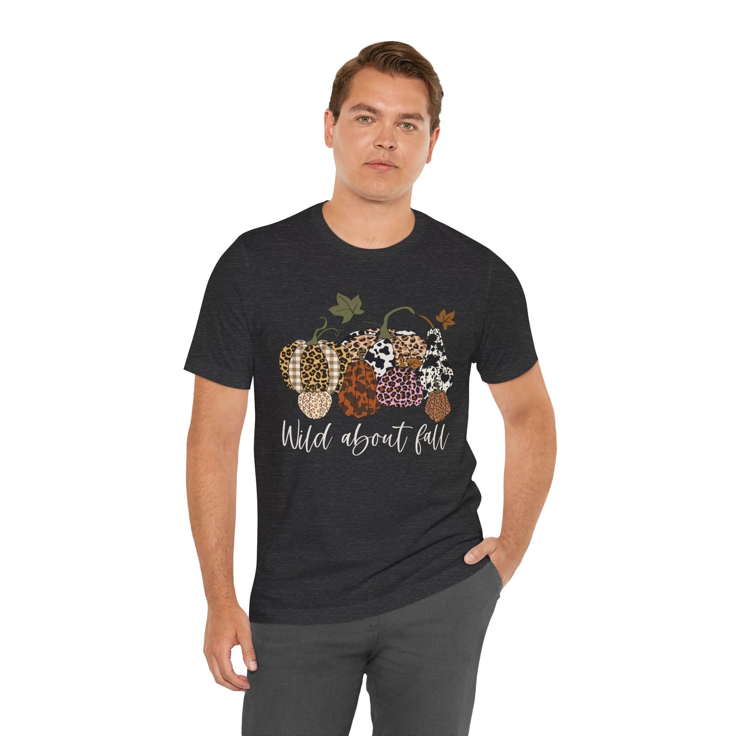 Wild About Fall Shirt – Pumpkin Leopard Plaid Autumn Thanksgiving Tee