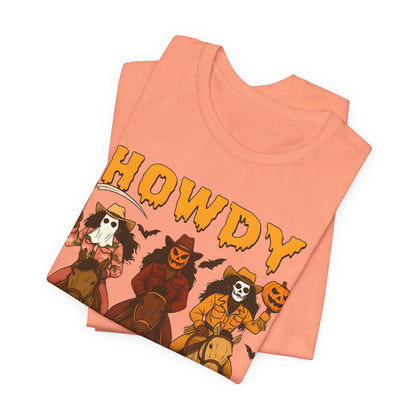 Howdy Halloween Shirt – Spooky Western Skeleton Cowboy Riders Tee, Funny Rodeo Fall Outfit