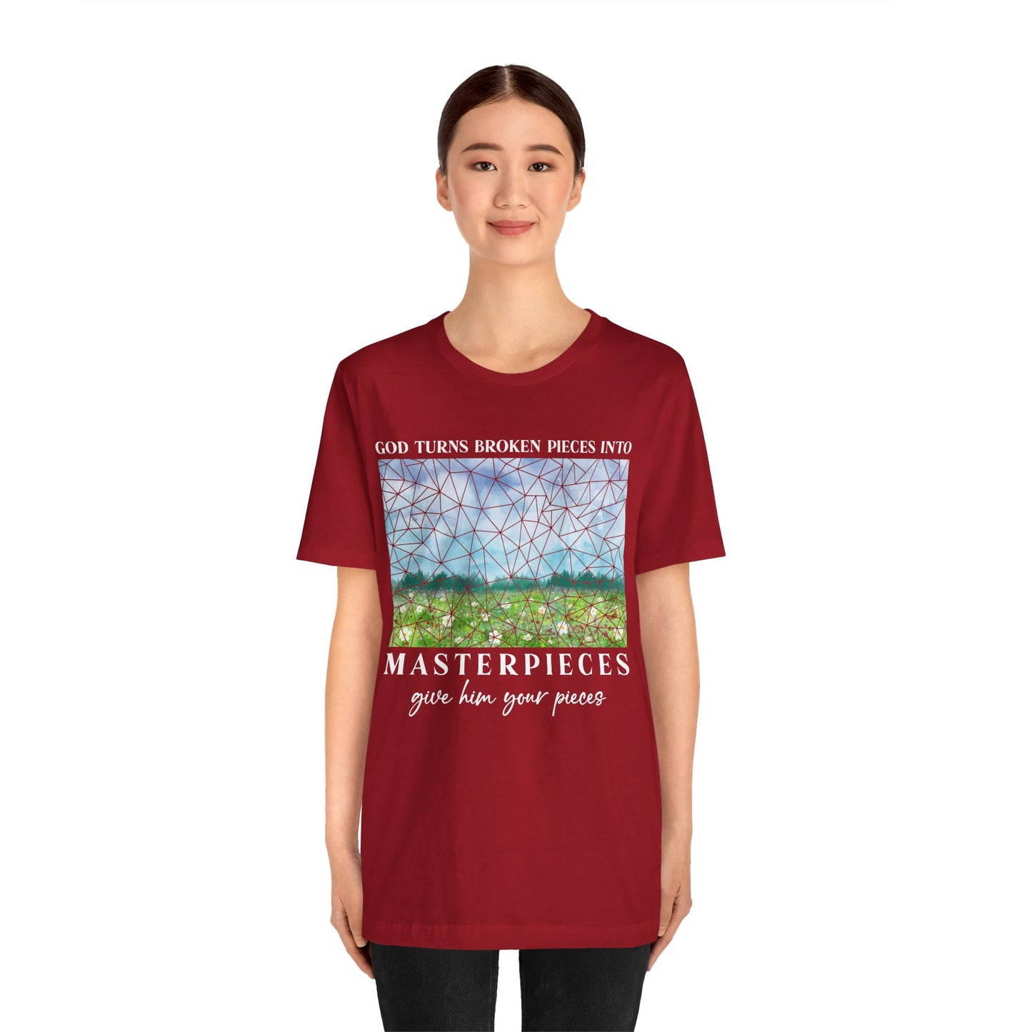 God Turns Broken Pieces Into Masterpieces Shirt – Christian Encouragement Tee