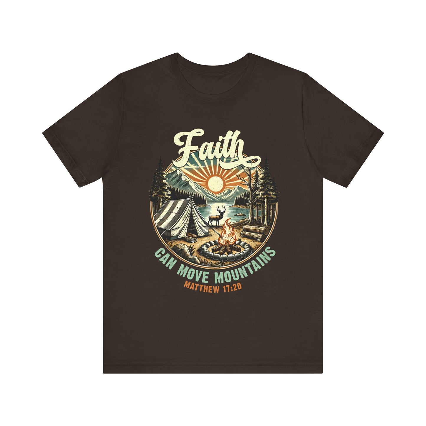 Faith Can Move Mountains Shirt – Matthew 17:20 Retro Christian Jesus Tee