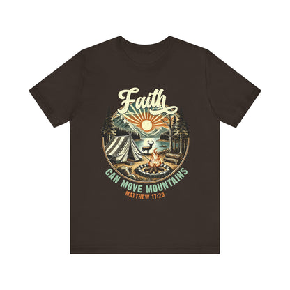 Faith Can Move Mountains Shirt – Matthew 17:20 Retro Christian Jesus Tee