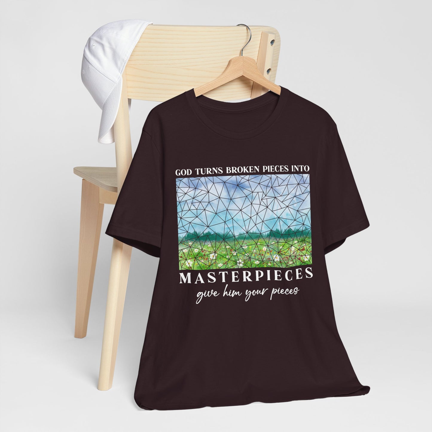 God Turns Broken Pieces Into Masterpieces Shirt – Christian Encouragement Tee