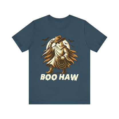 Boo Haw Shirt Ghost Cowboy Western Halloween Tee, Funny Rodeo Spirit Fall Outfit
