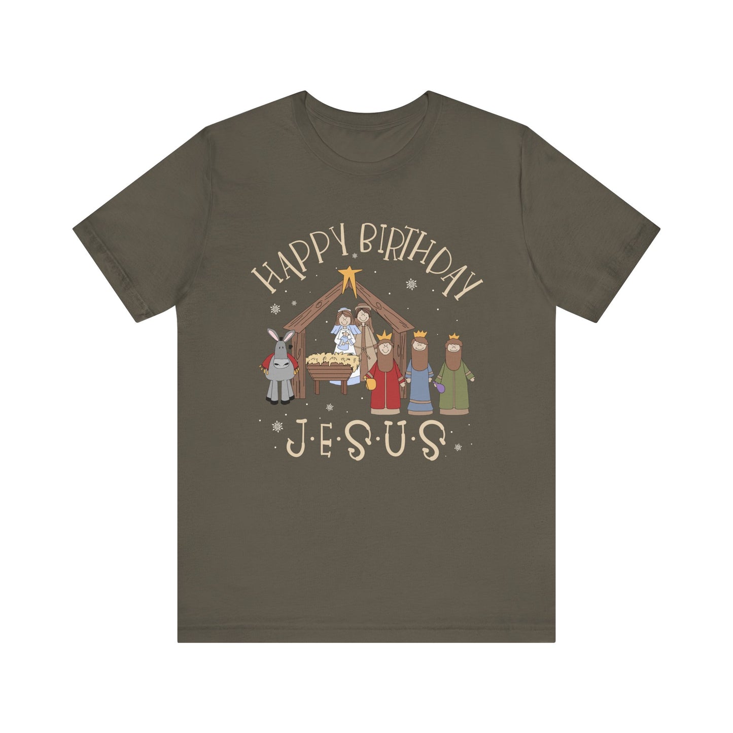 Nativity Happy Birthday Jesus Shirt – Christian Faith-Filled Christmas Tee