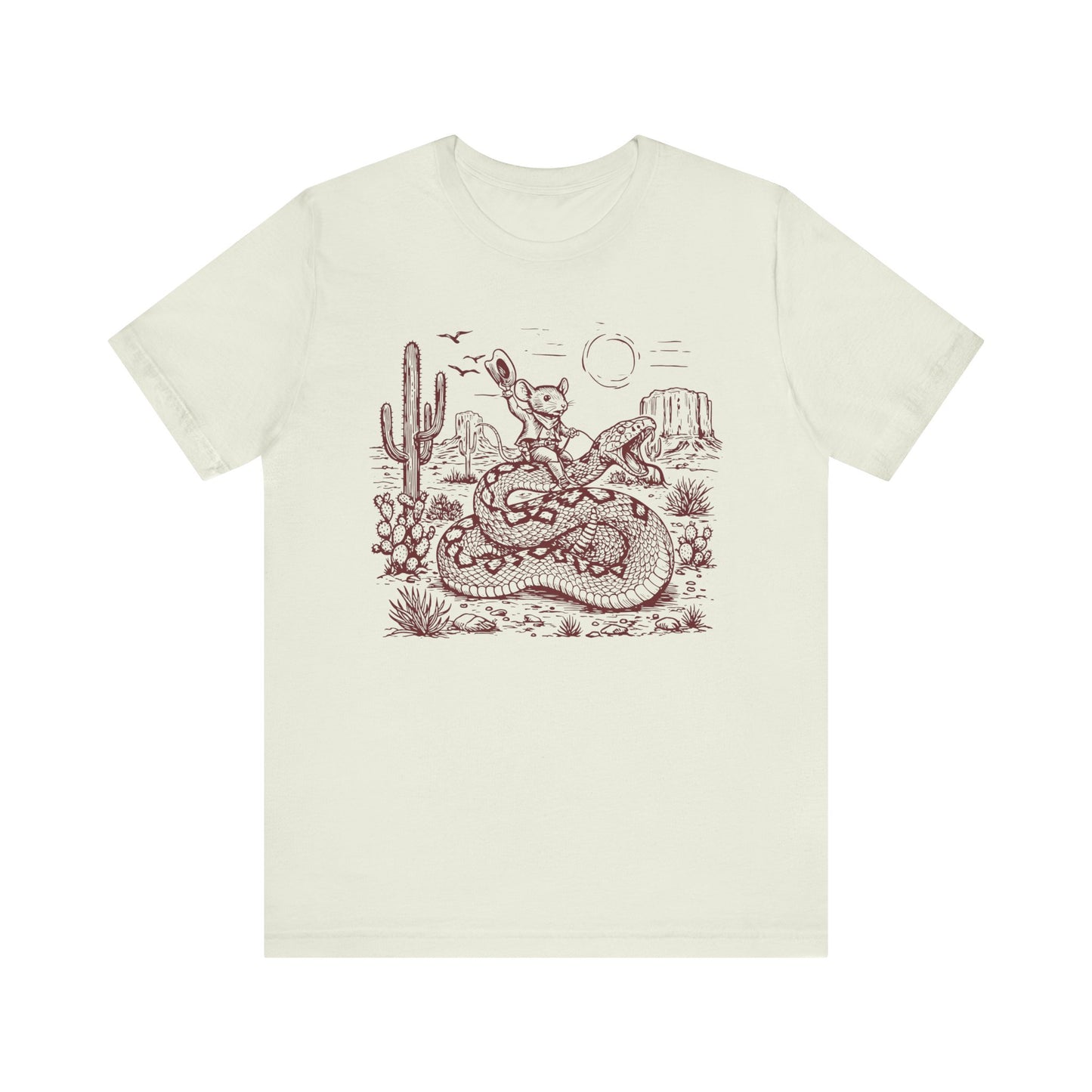 Cowboy Mouse Riding Rattlesnake Shirt – Funny Wild West Rodeo Tee
