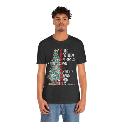Christmas Jesus Mighty God Shirt – Isaiah 9:6 Christian Bible Verse Holiday Tee