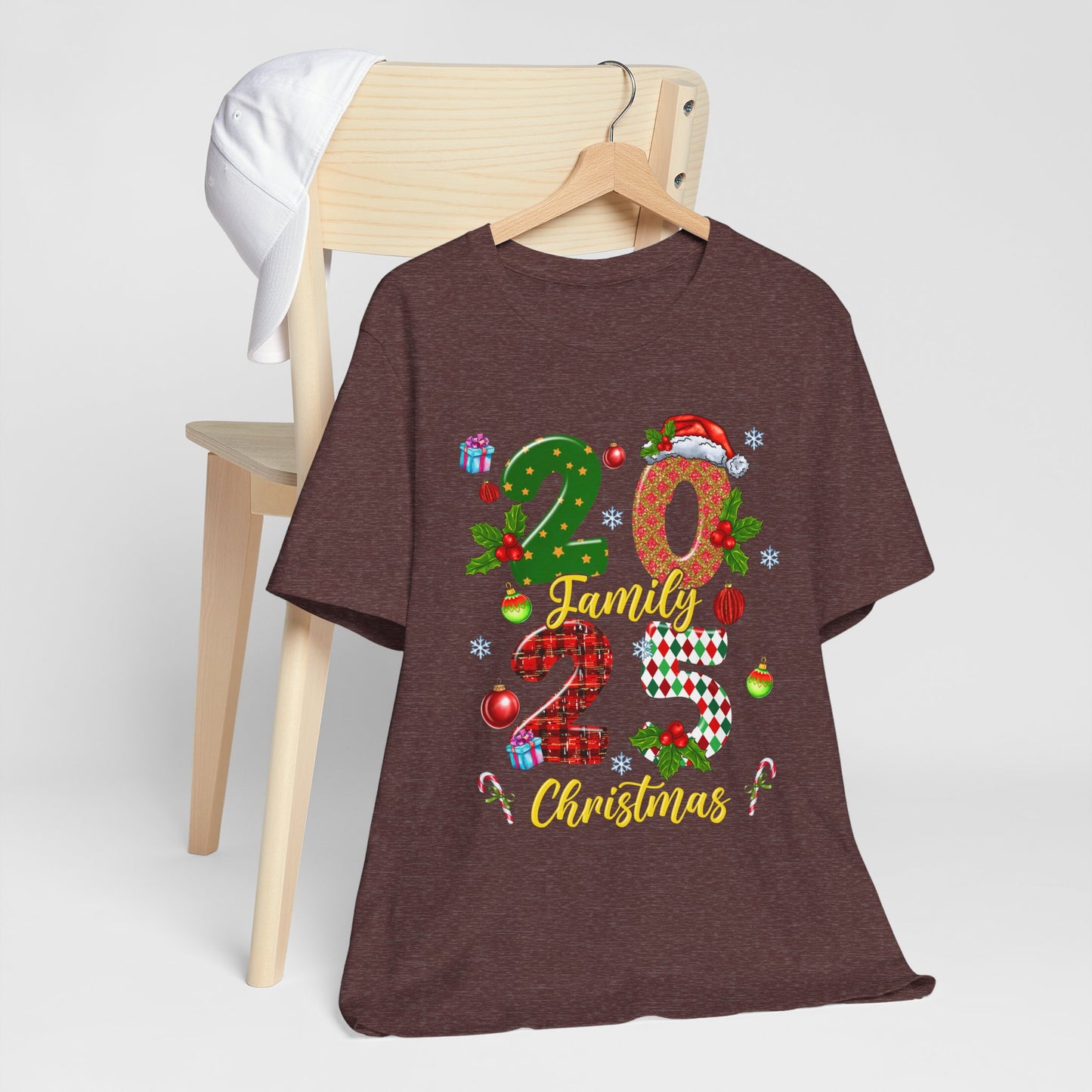 2025 Family Christmas Shirt – Red Plaid Santa Hat Matching Holiday Tee