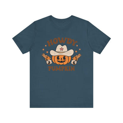 Howdy Pumpkin T-Shirt, Retro Western Cowboy Cowgirl Halloween Tee
