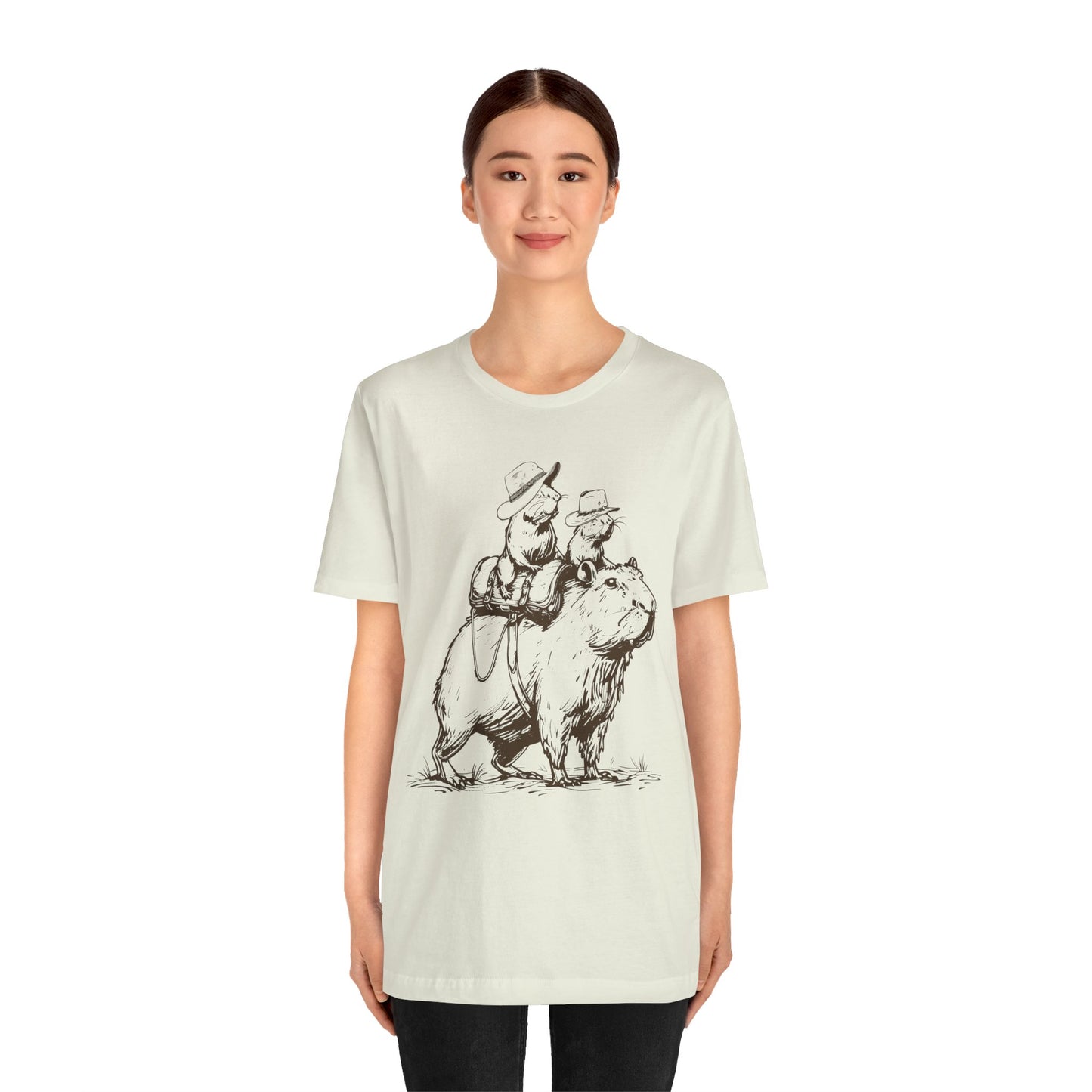 Vintage Rat Riding Capybara Shirt – Funny Western Cowboy Rodeo Tee